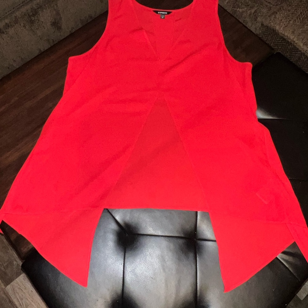 Express Vibrant Red Sleeveless Blouse
